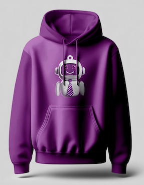 Purple hoodie featuring ARTY on the chest